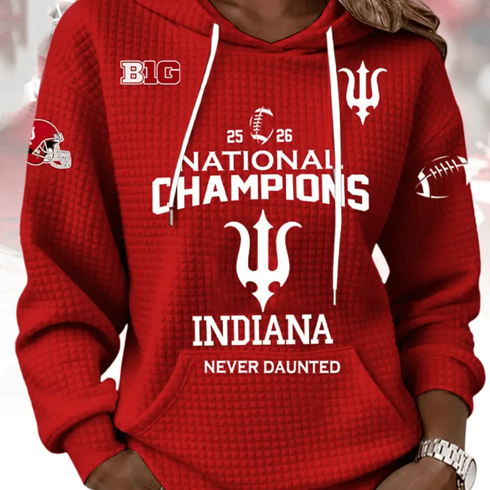 National Champions Indiana Never Daunted Hoodie Indiana Hoosiers Apparel Gift For Her National Champions Indiana Never Daunted Hoodie Indiana Hoosiers Apparel Gift For Her - Image 1