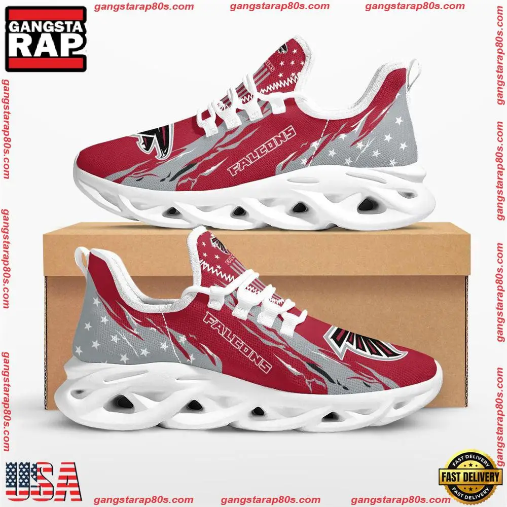 National Football League Atlanta Falcons Stars and Stripes Air Max Shoes Air Cushion Sneakers Running Sneakers