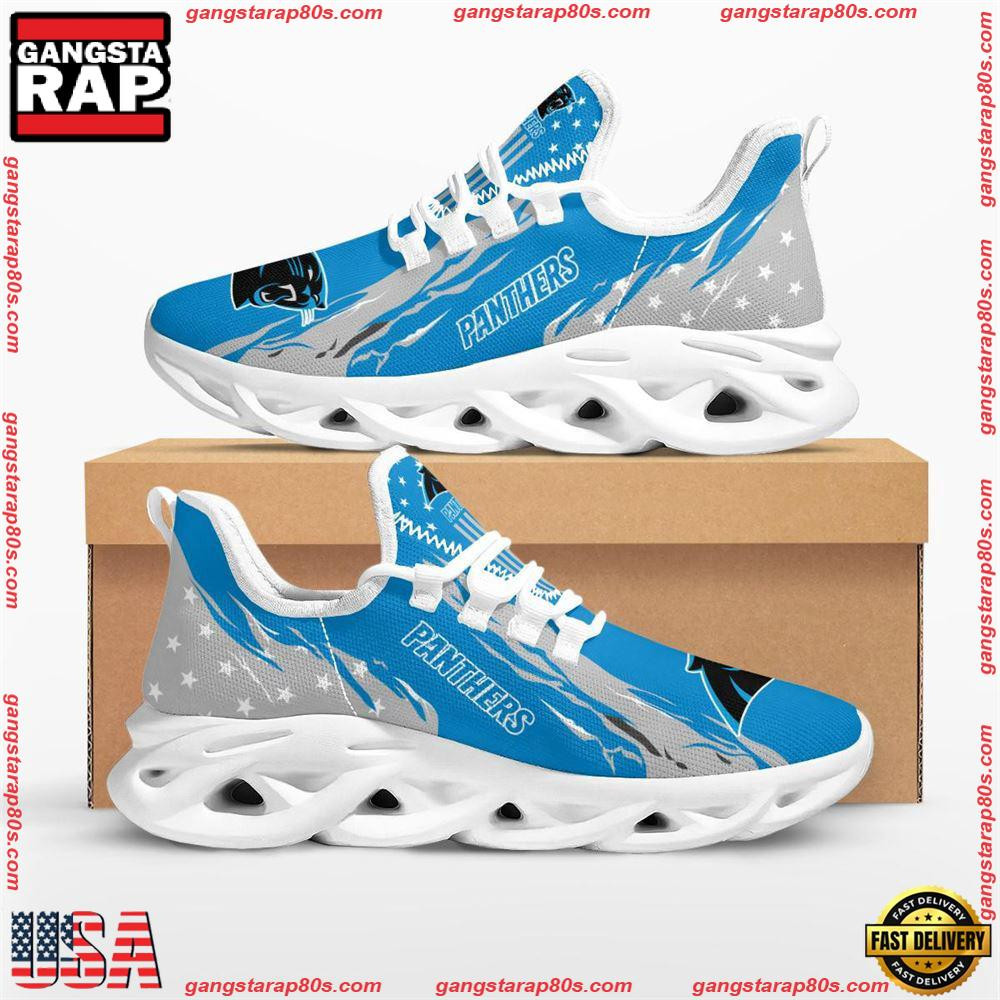 National Football League Carolina Panthers Stars and Stripes Air Max Shoes Air Cushion Sneakers Running Sneakers