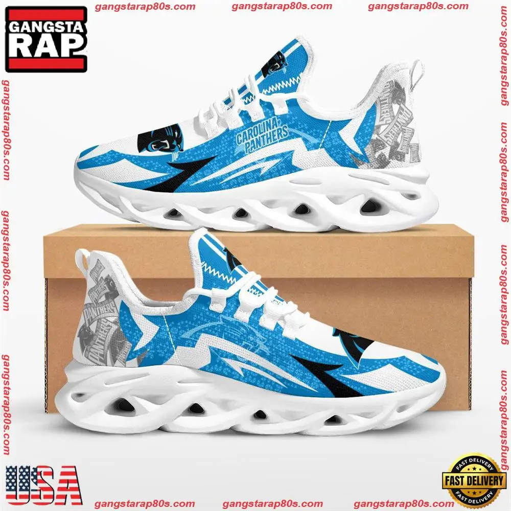 National Football League Carolina Panthers Symbol Geometric Pattern Air Max Shoes Air Cushion Sneakers National Football League Carolina Panthers Symbol Geometric Pattern Air Max Shoes Air Cushion Sneakers - Image 1