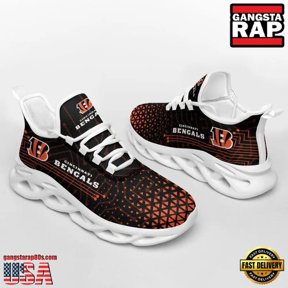 National Football League Cincinnati Bengals Electrical Circuit Sport Team Air Max Shoes Air Cushion Sneakers National Football League Cincinnati Bengals Electrical Circuit Sport Team Air Max Shoes Air Cushion Sneakers - Image 1
