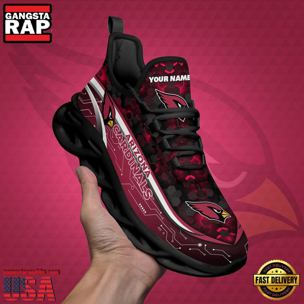 National Football League Custom Name Arizona Cardinals Team Logo Air Max Shoes Air Cushion Sneakers