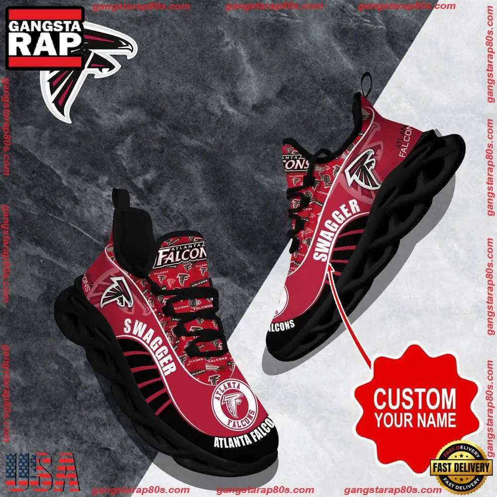 National Football League Custom Name Atlanta Falcons Sport Football Air Max Shoes Air Cushion Sneakers