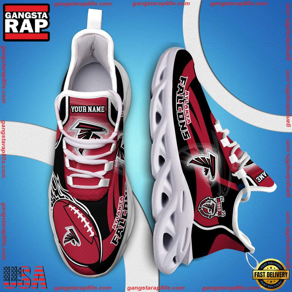 National Football League Custom Name Atlanta Falcons White C Shoes Air Max Shoes Air Cushion Sneakers