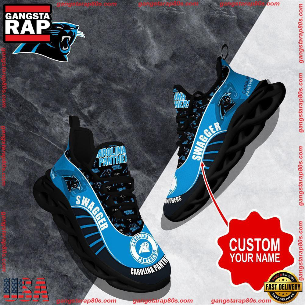 National Football League Custom Name Carolina Panthers Sport Football Air Max Shoes Air Cushion Sneakers