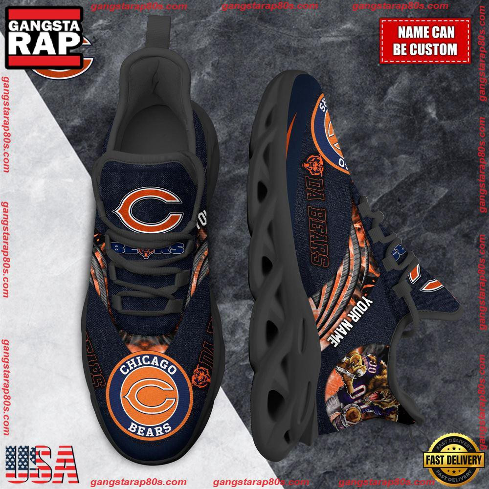 National Football League Custom Name Chicago Bears Air Max Shoes Air Cushion Sneakers