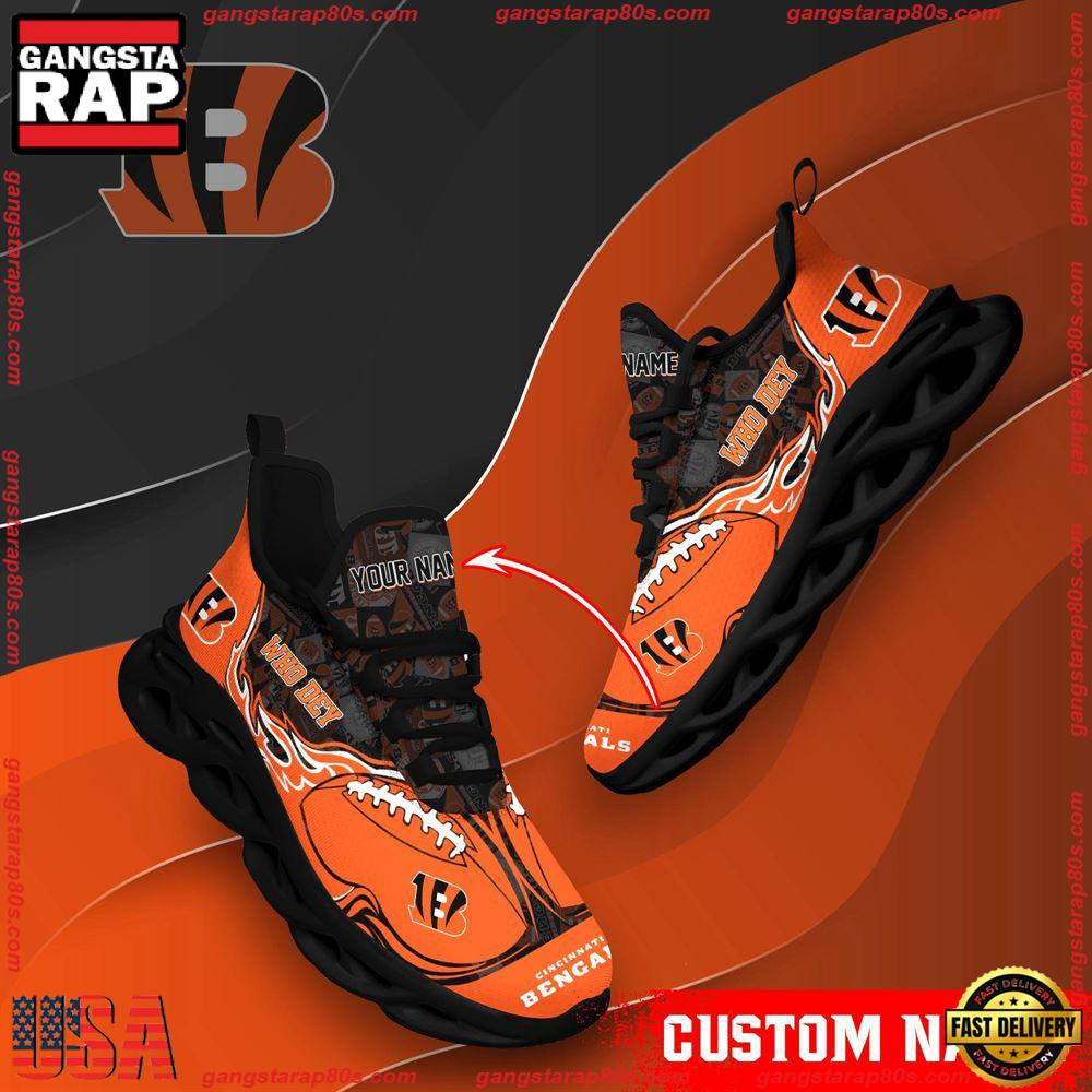 National Football League Custom Name Cincinnati Bengals Air Max Shoes Air Cushion Sneakers