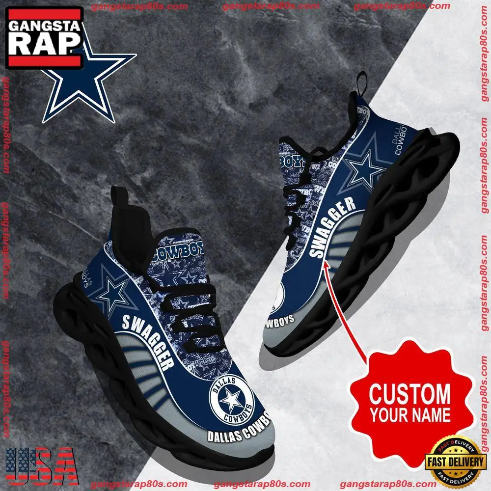 National Football League Custom Name Dallas Cowboys Sport Football Air Max Shoes Air Cushion Sneakers
