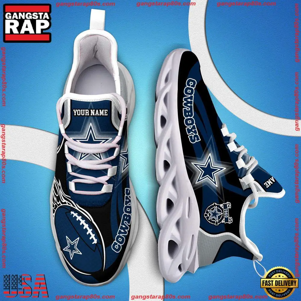 National Football League Custom Name Dallas Cowboys White C Shoes Air Max Shoes Air Cushion Sneakers National Football League Custom Name Dallas Cowboys White C Shoes Air Max Shoes Air Cushion Sneakers - Image 1