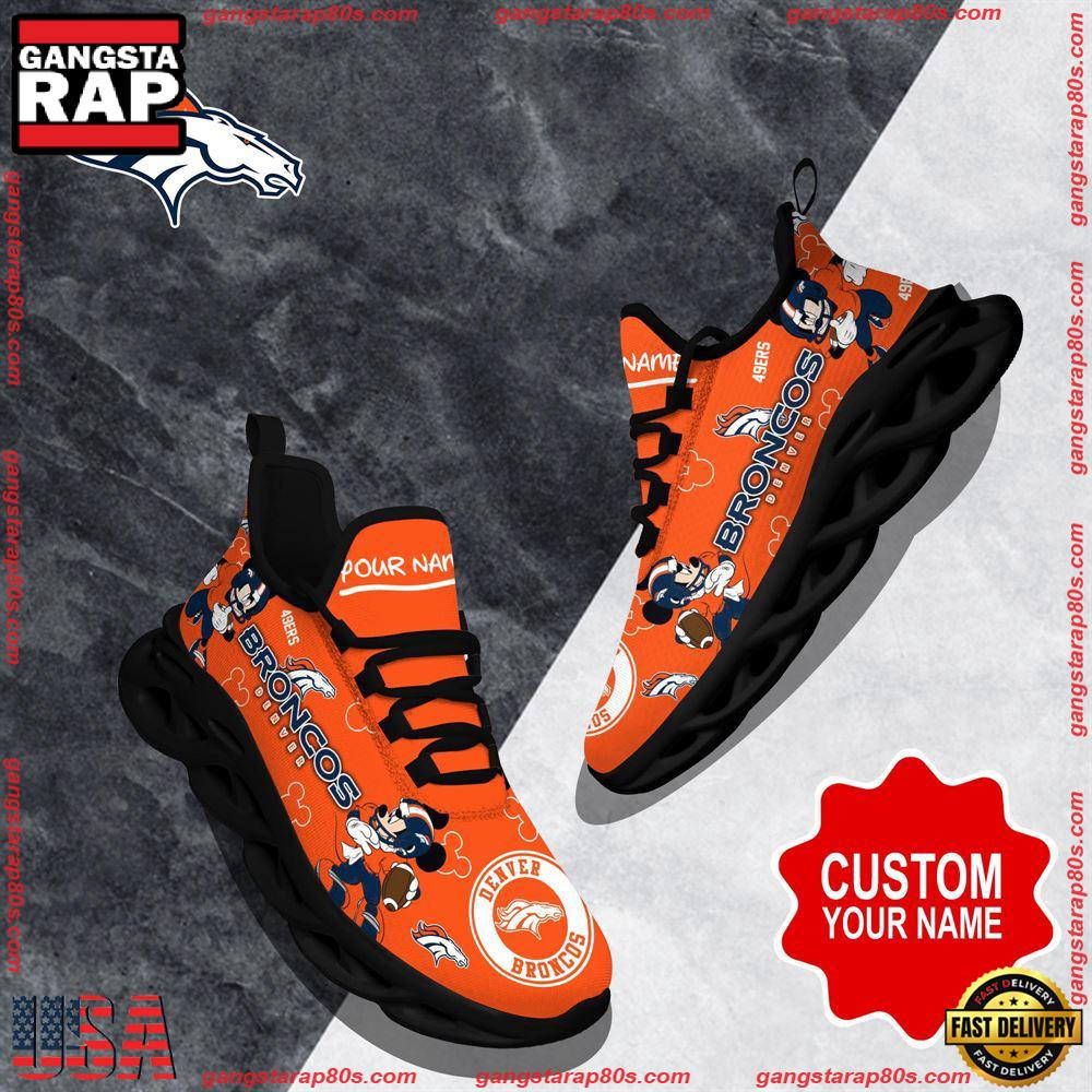 National Football League Custom Name Denver Broncos Christmas Air Max Shoes Air Cushion Sneakers