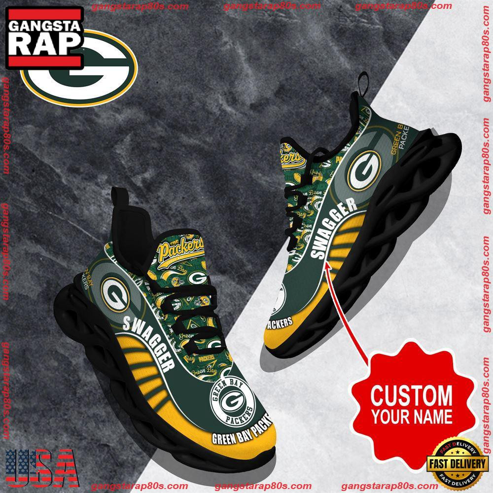 National Football League Custom Name Green Bay Packers Sport Football Air Max Shoes Air Cushion Sneakers