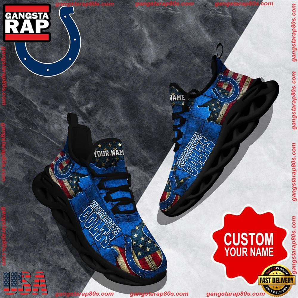 National Football League Custom Name Indianapolis Colts Air Max Shoes Air Cushion Sneakers