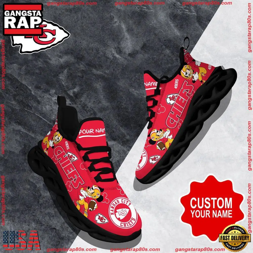 National Football League Custom Name Kansas City Chiefs Christmas Air Max Shoes Air Cushion Sneakers National Football League Custom Name Kansas City Chiefs Christmas Air Max Shoes Air Cushion Sneakers - Image 1