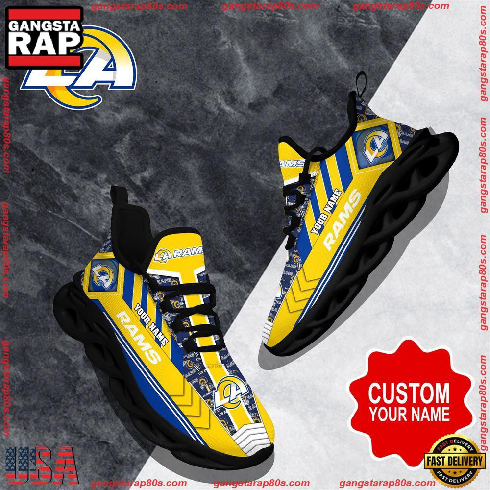 National Football League Custom Name Los Angeles Rams Logo Air Max Shoes Air Cushion Sneakers