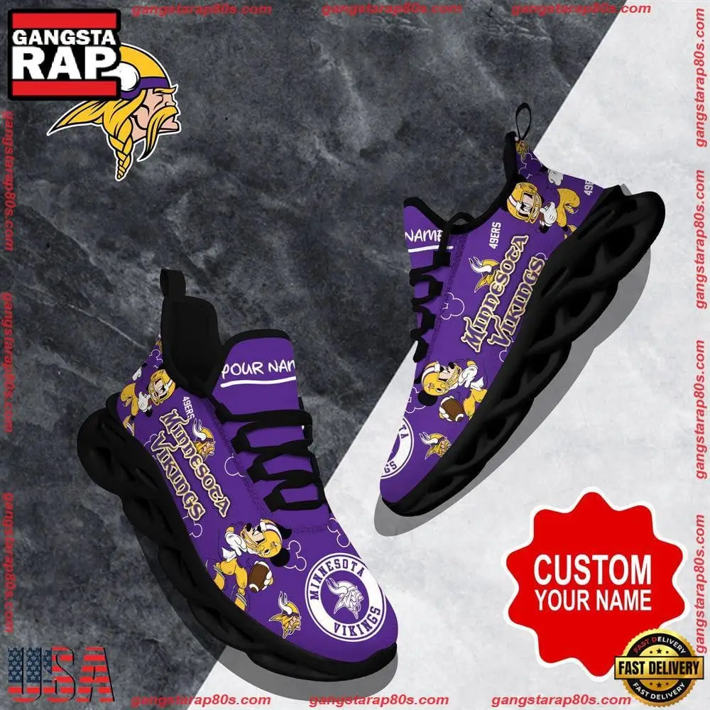 National Football League Custom Name Minnesota Vikings Christmas Air Max Shoes Air Cushion Sneakers National Football League Custom Name Minnesota Vikings Christmas Air Max Shoes Air Cushion Sneakers - Image 1