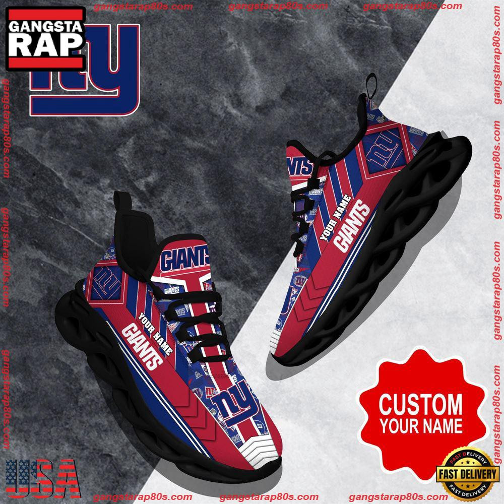 National Football League Custom Name New York Giants Logo Air Max Shoes Air Cushion Sneakers