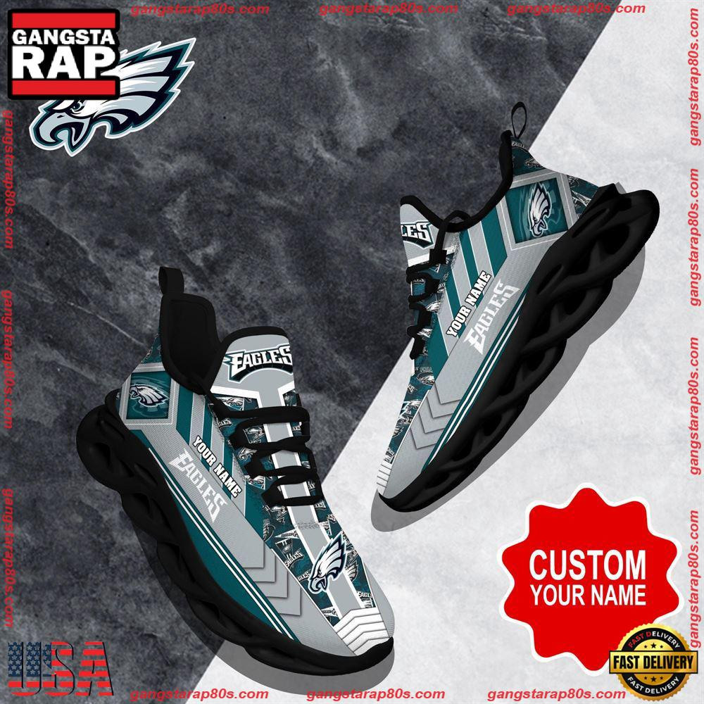 National Football League Custom Name Philadelphia Eagles Logo Air Max Shoes Air Cushion Sneakers National Football League Custom Name Philadelphia Eagles Logo Air Max Shoes Air Cushion Sneakers - Image 1