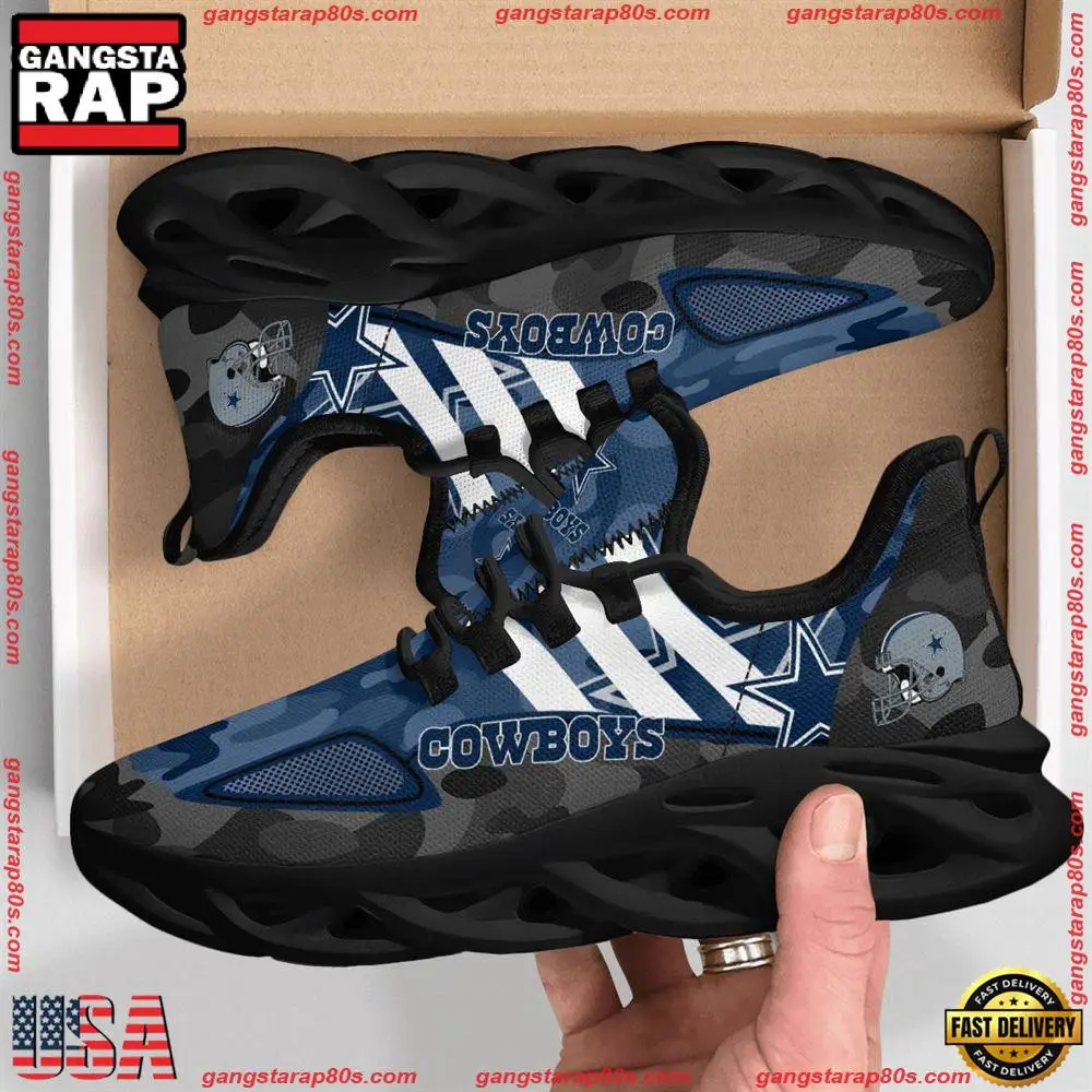 National Football League Dallas Cowboys Military Camouflage Air Max Shoes Air Cushion Sneakers Running Sneakers