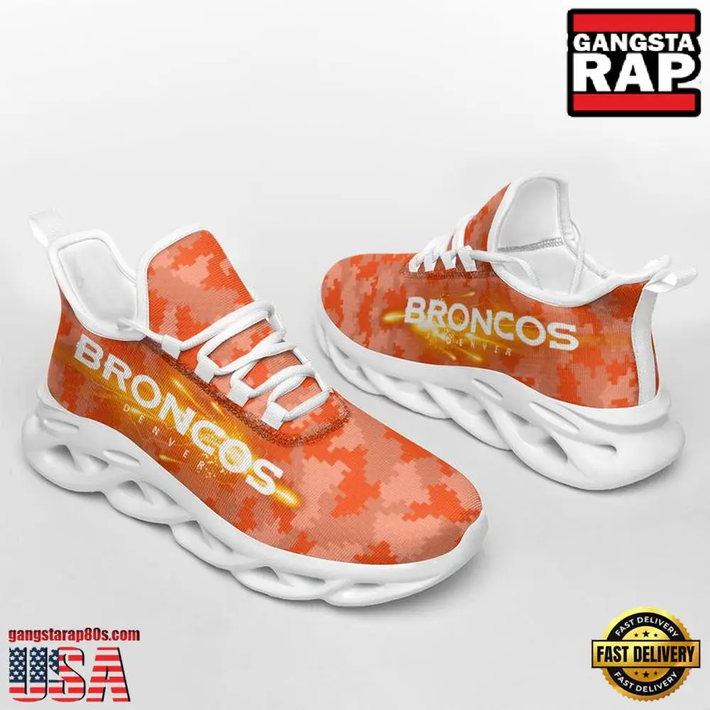 National Football League Denver Broncos Knitted Camouflage Sport Team Air Max Shoes Air Cushion Sneakers