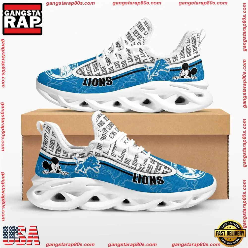 National Football League Detroit Lions Mickey Mouse Air Max Shoes Air Cushion Sneakers