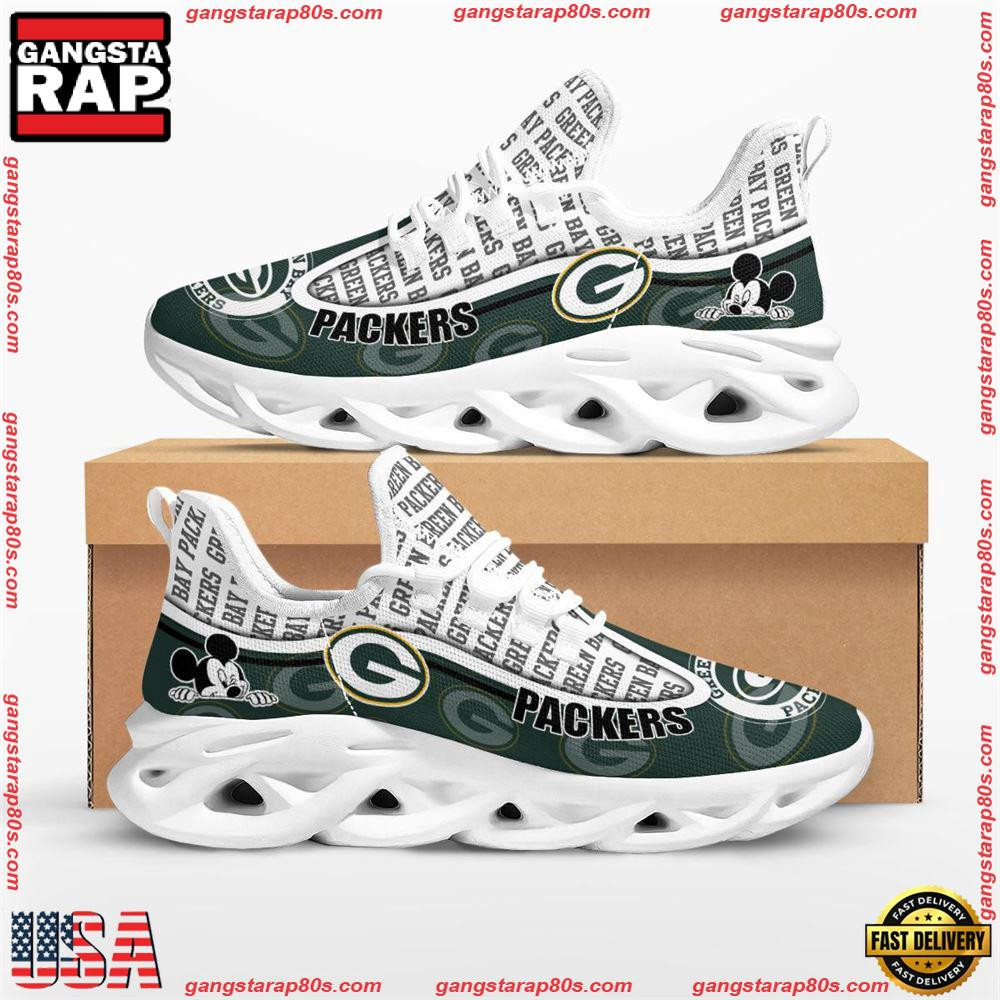 National Football League Green Bay Packers Mickey Mouse Air Max Shoes Air Cushion Sneakers National Football League Green Bay Packers Mickey Mouse Air Max Shoes Air Cushion Sneakers - Image 1