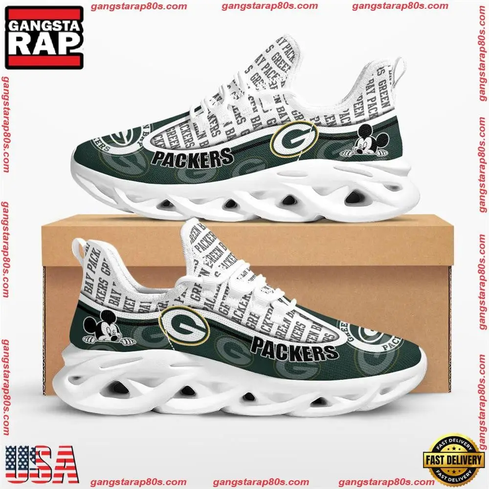 National Football League Green Bay Packers Mickey Mouse Air Max Shoes Air Cushion Sneakers National Football League Green Bay Packers Mickey Mouse Air Max Shoes Air Cushion Sneakers - Image 1