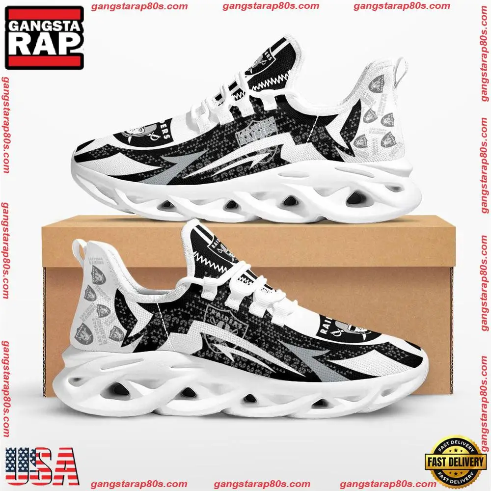 National Football League Las Vegas Raiders Symbol Geometric Pattern Air Max Shoes Air Cushion Sneakers