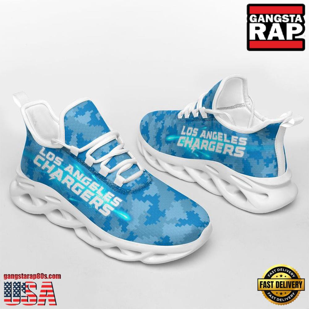 National Football League Los Angeles Chargers Knitted Camouflage Sport Team Air Max Shoes Air Cushion Sneakers