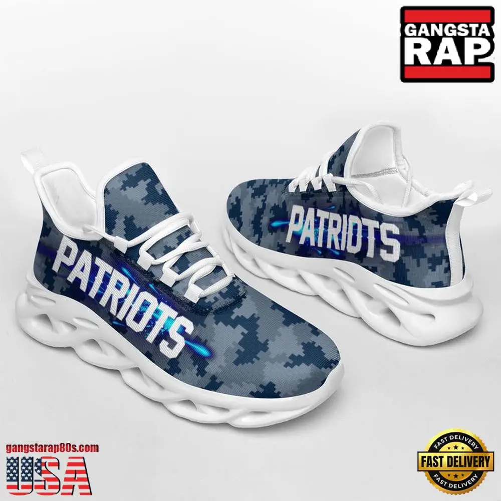 National Football League New England PatriotsKnitted Camouflage Sport Team Air Max Shoes Air Cushion Sneakers