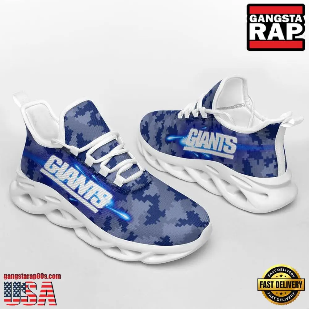 National Football League New York Giants Knitted Camouflage Sport Team Air Max Shoes Air Cushion Sneakers National Football League New York Giants Knitted Camouflage Sport Team Air Max Shoes Air Cushion Sneakers - Image 1