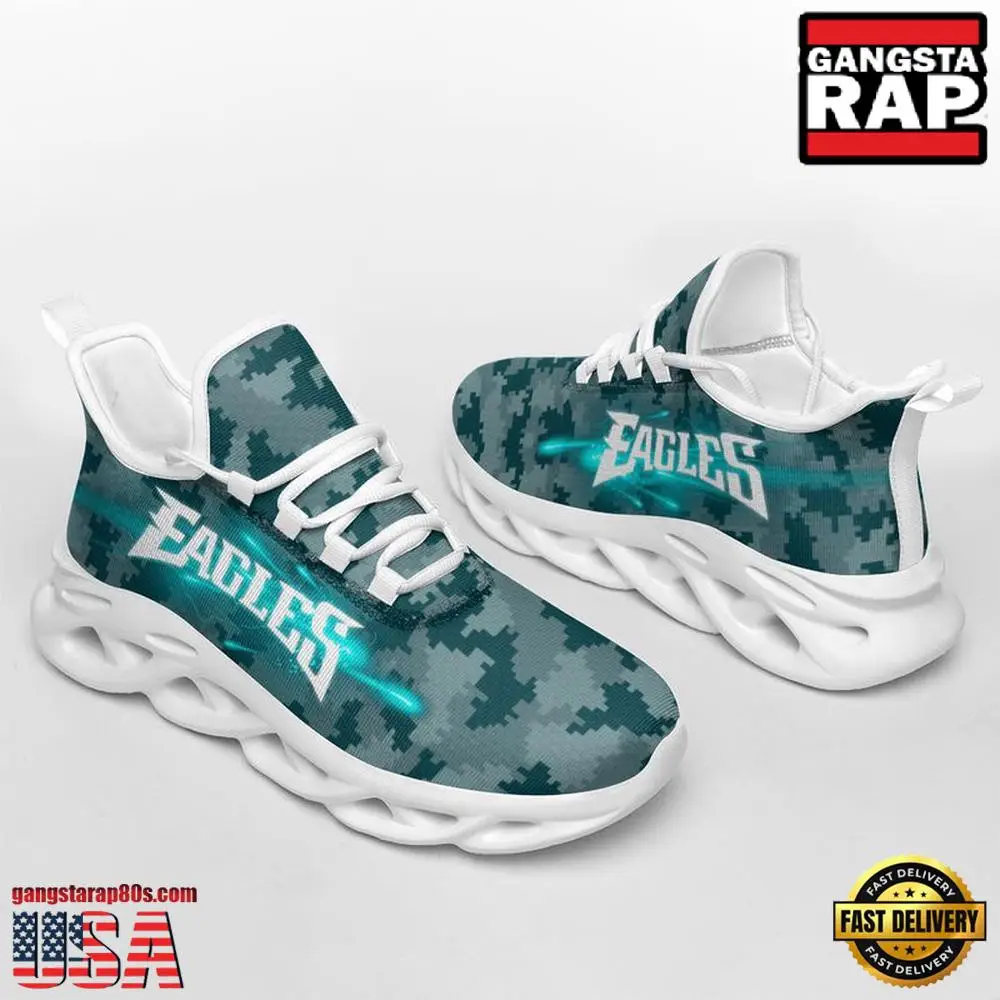National Football League Philadelphia Eagles Knitted Camouflage Sport Team Air Max Shoes Air Cushion Sneakers
