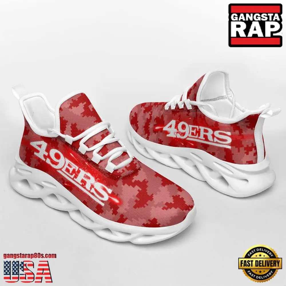 National Football League San Francisco 49ers Knitted Camouflage Sport Team Air Max Shoes Air Cushion Sneakers