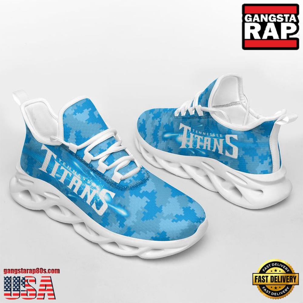 National Football League Tennessee Titans Knitted Camouflage Sport Team Air Max Shoes Air Cushion Sneakers