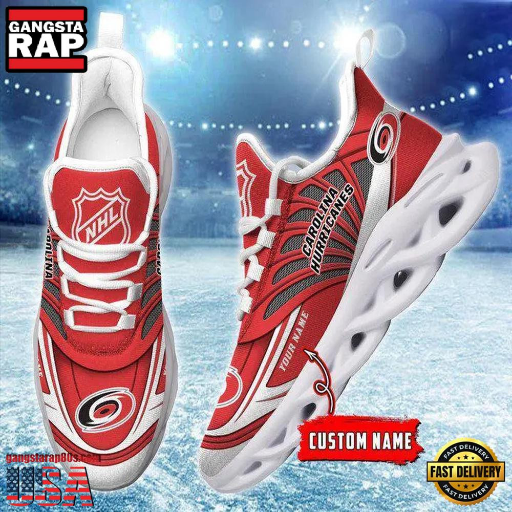 National Hockey League Custom Name Carolina Hurricanes Team Logo Air Max Shoes Air Cushion Sneakers