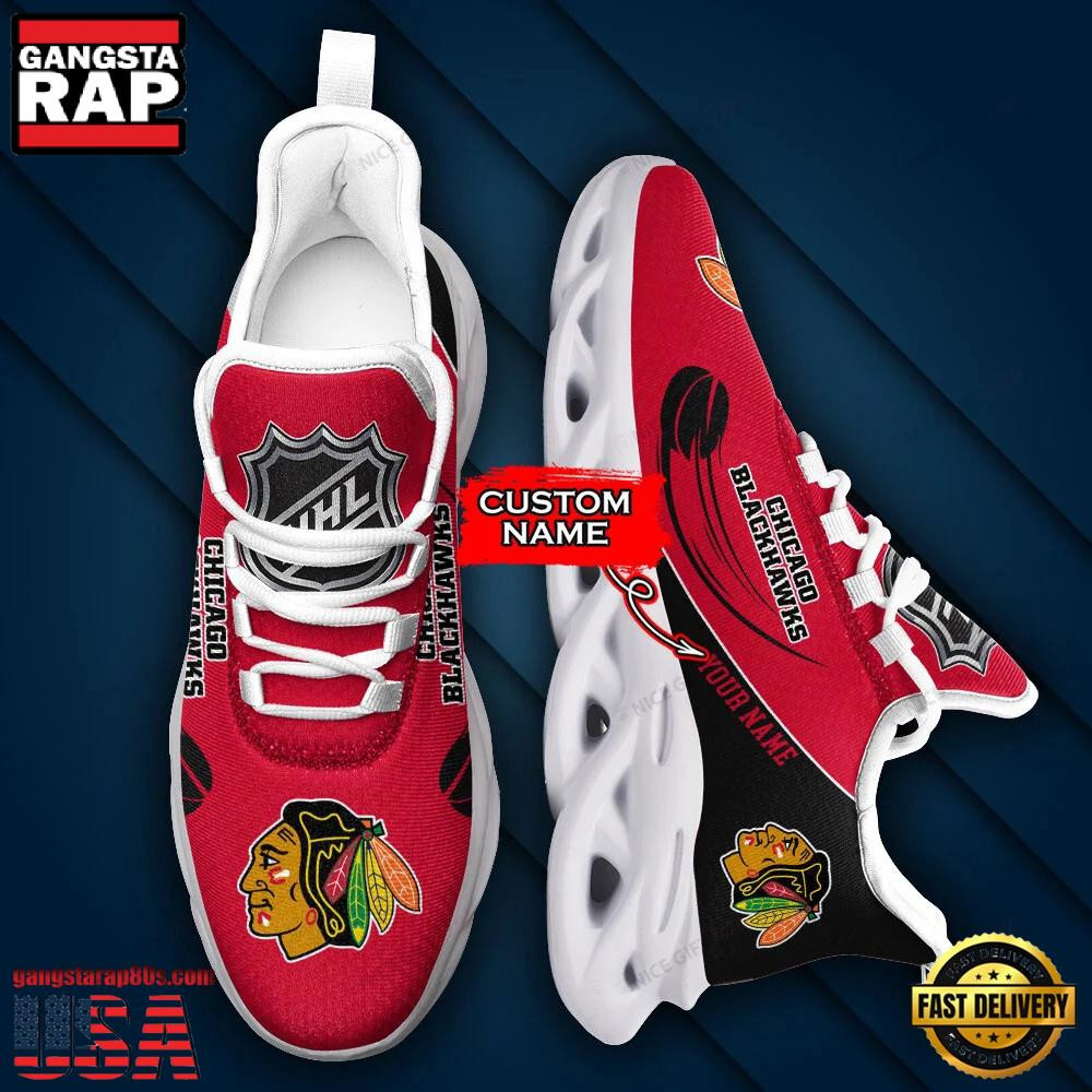 National Hockey League Custom Name Chicago Blackhawks Team Sport Air Max Shoes Air Cushion Sneakers