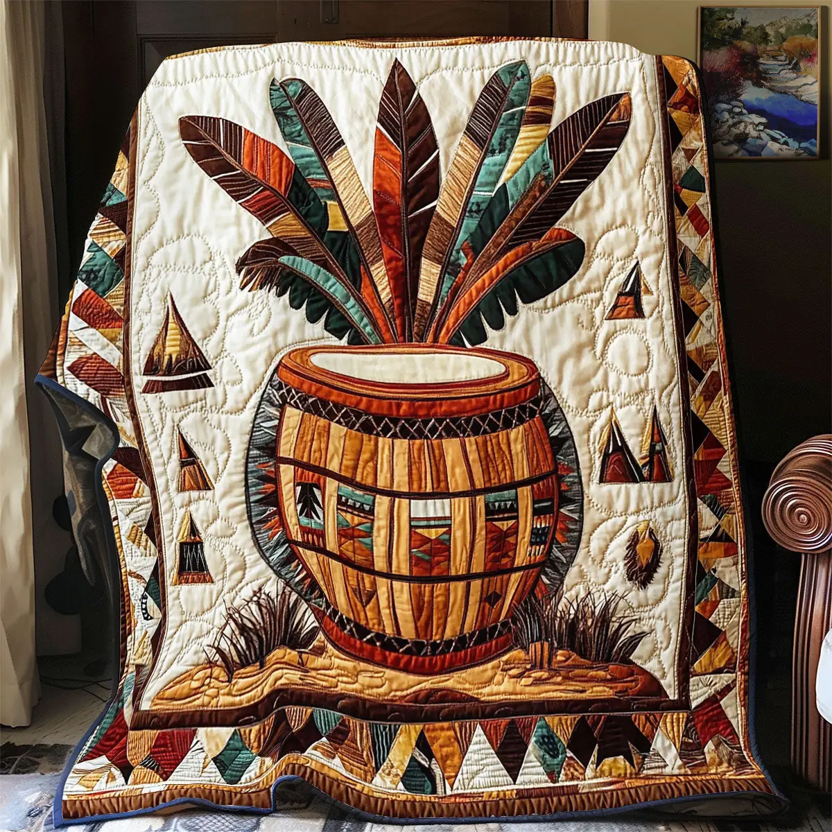 Native American Drum Quilt Blankets First Mothers Day Gift For My Daughter