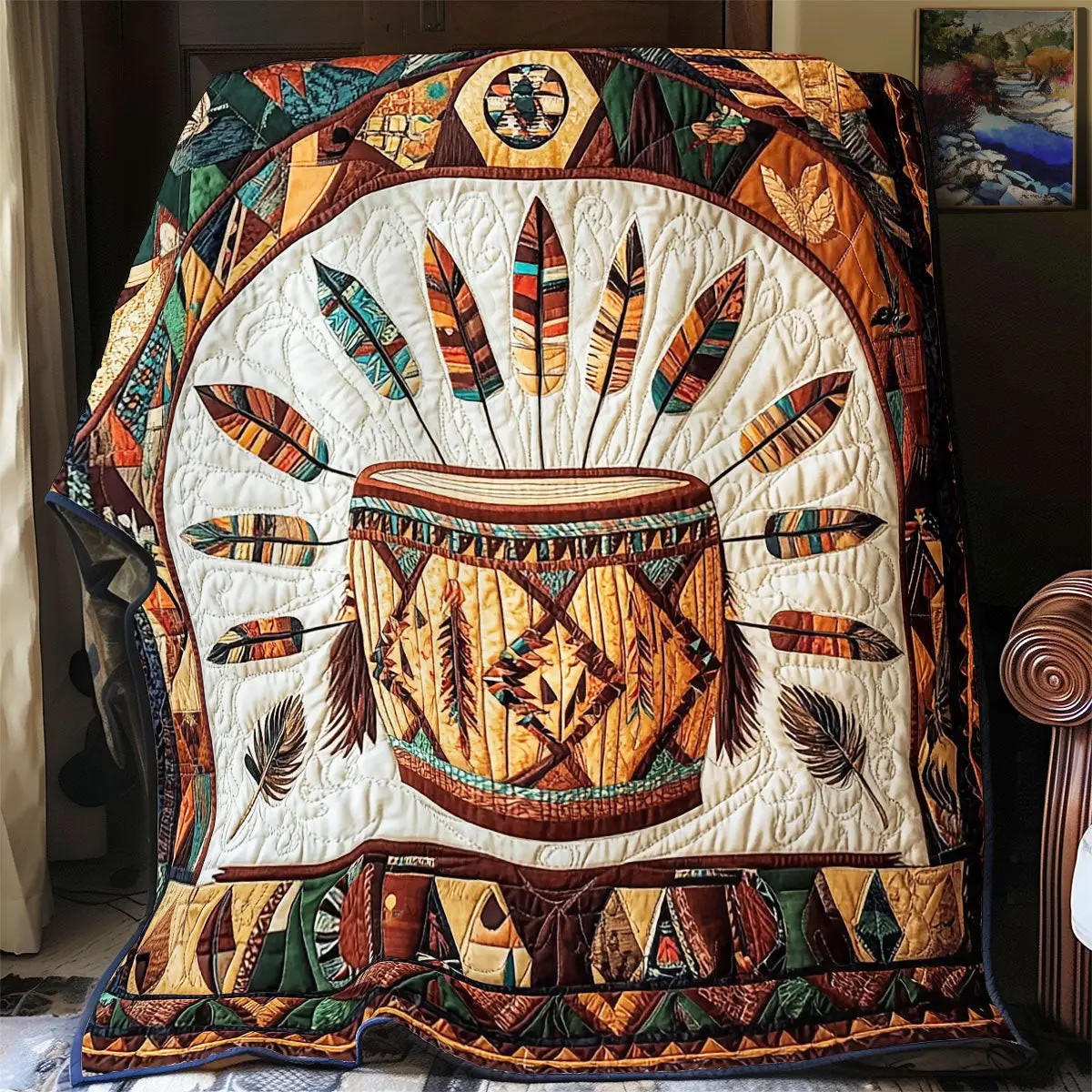 Native American Drum Quilt Blankets Mothers Day Gift For My Daughter