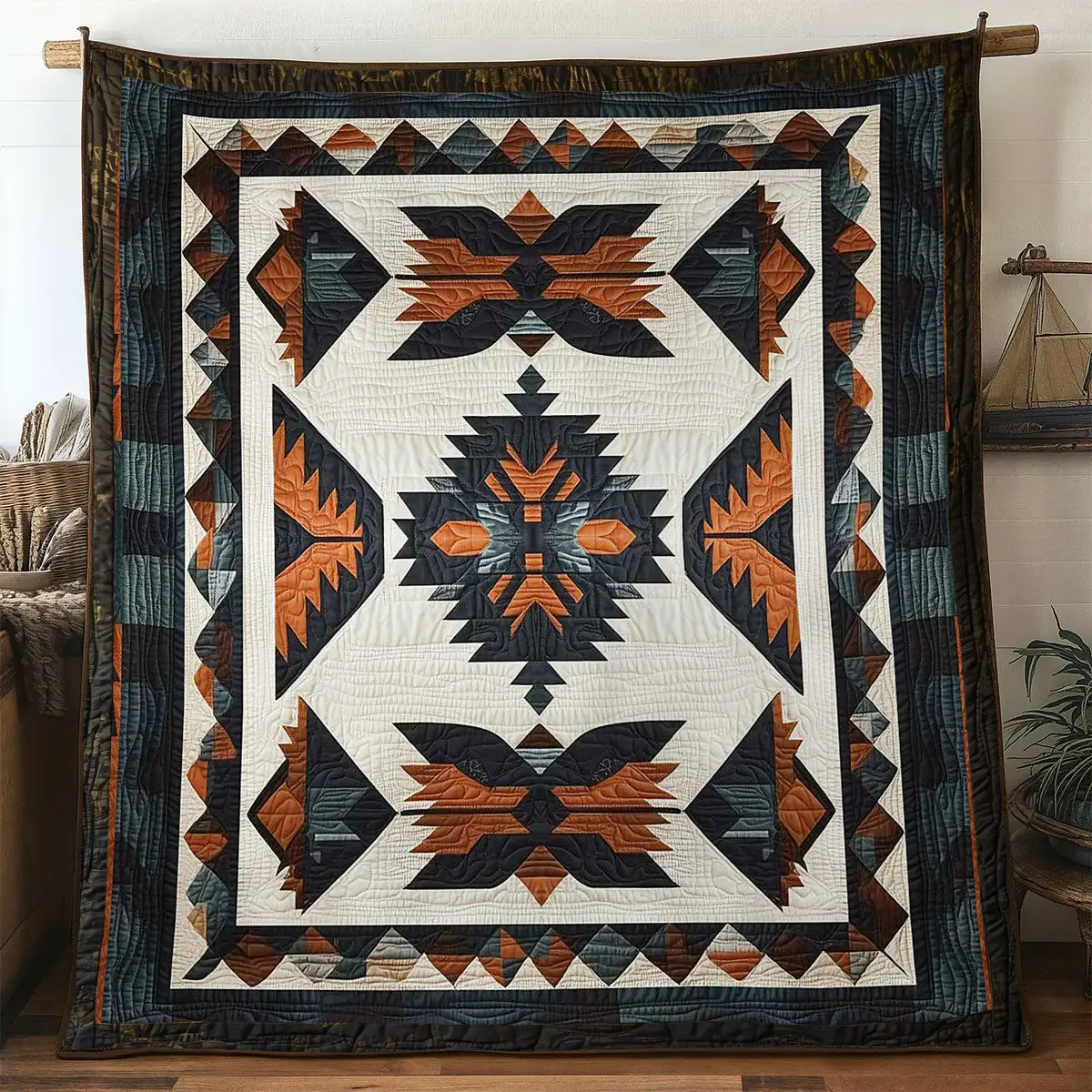 Native American Heritage Quilt Luxury Quilt Blanket Gift for Elegant Interiors