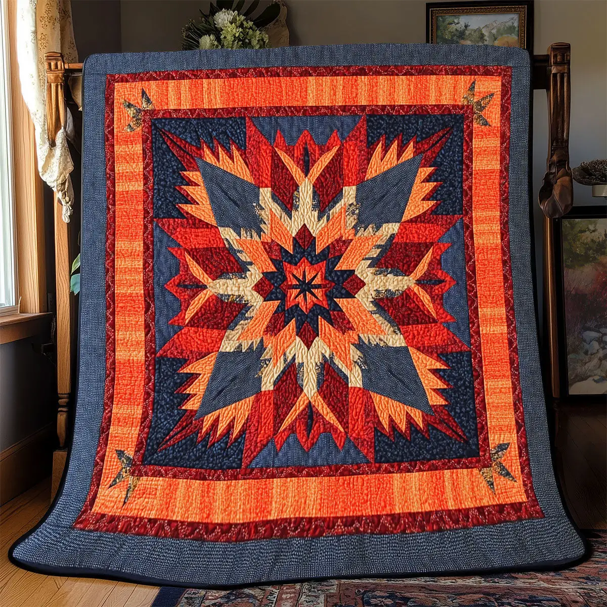 Native Star Quilt Blankets Couch Good Gifts For Dads 50Th Birthday