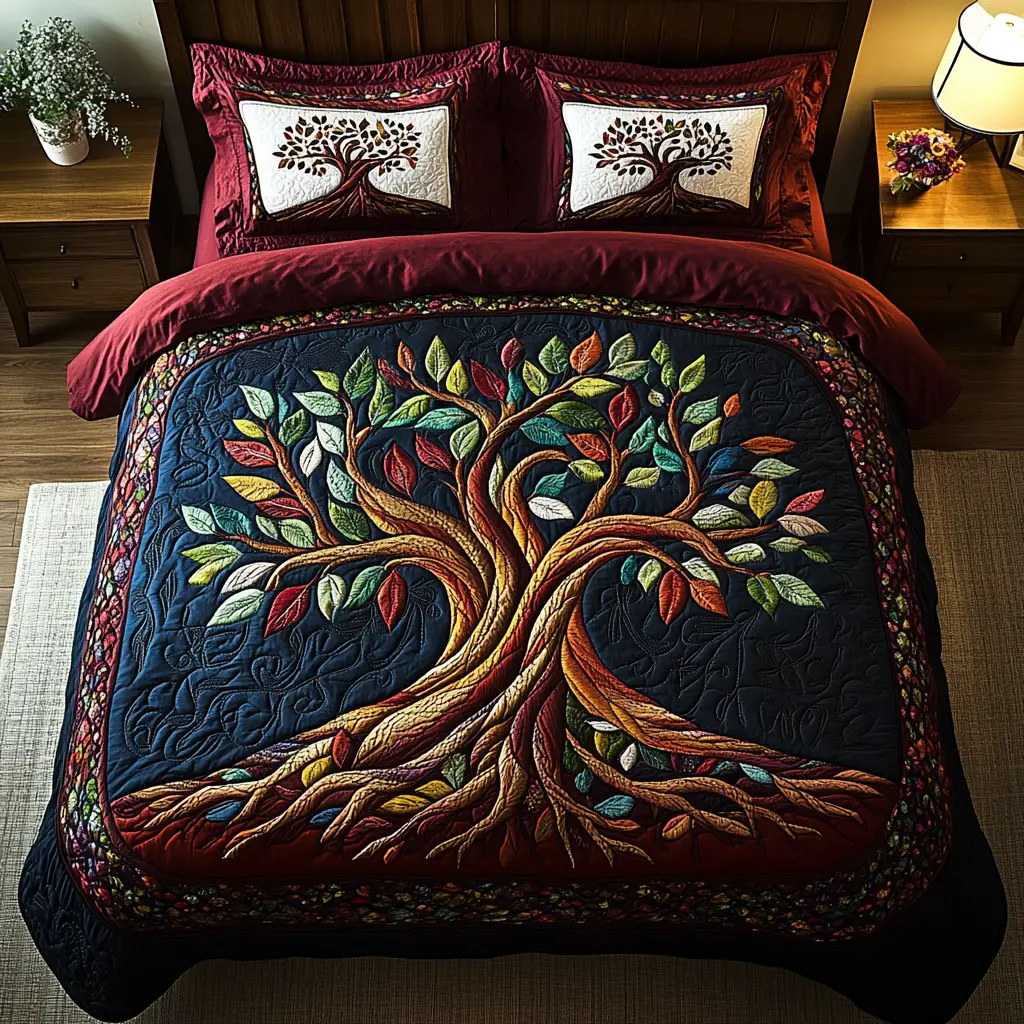 Nature Embrace Quilted Bedding Set Cozy Comforter Set for Winter Warmth