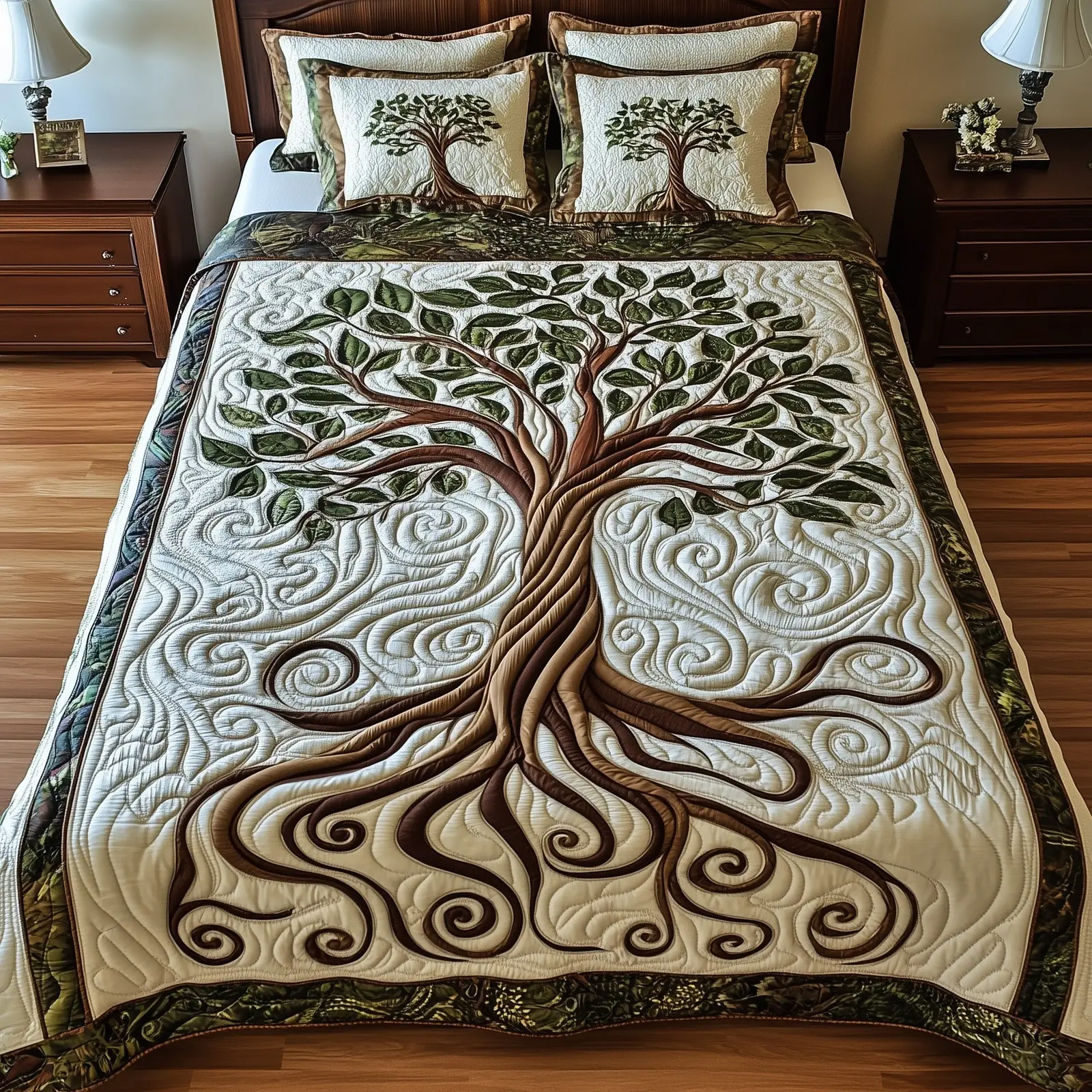 Nature Harmony Quilted Bedding Set Duvet Cover Christmas Tree Of Life Gifts Nature Harmony Quilted Bedding Set Duvet Cover Christmas Tree Of Life Gifts - Image 1