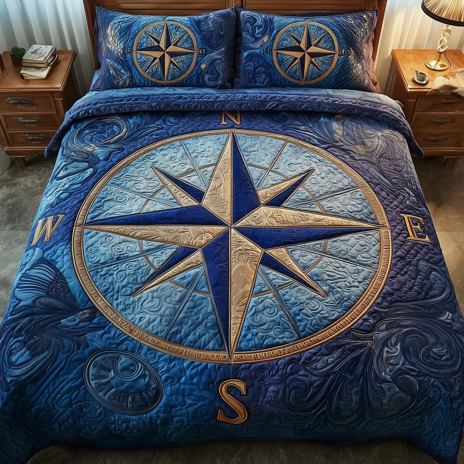 Nautical Quilted Bedding Set Create a Cozy Space Nautical Quilted Bedding Set Create a Cozy Space - Image 1