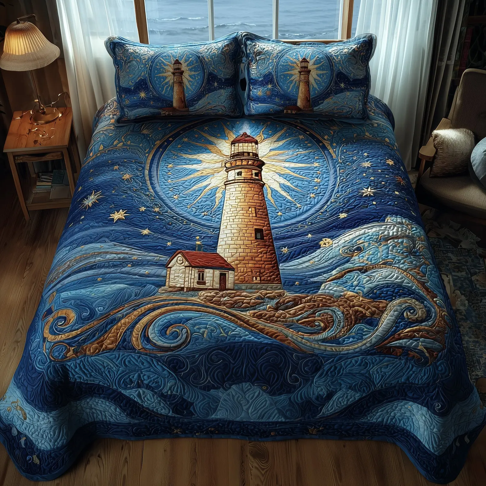 Nautical Quilted Bedding Set For Family