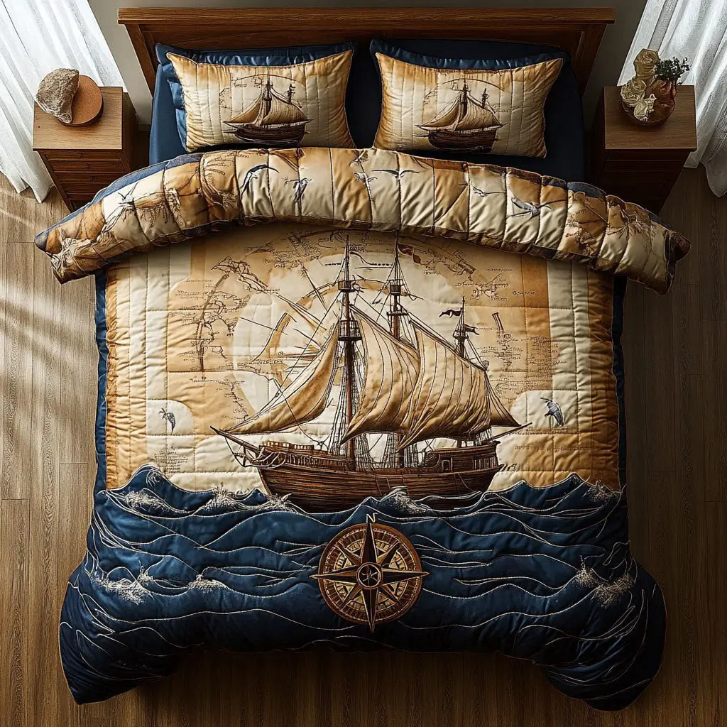 Navigating Dreams Quilted Bedding Set Duvet Cover Bedspread Bedroom Decor Gifts Items