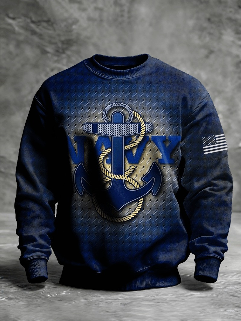 Navy 250th Anniversary Sweatshirt American Flag 1776 2026 Clothing Gifts For Him