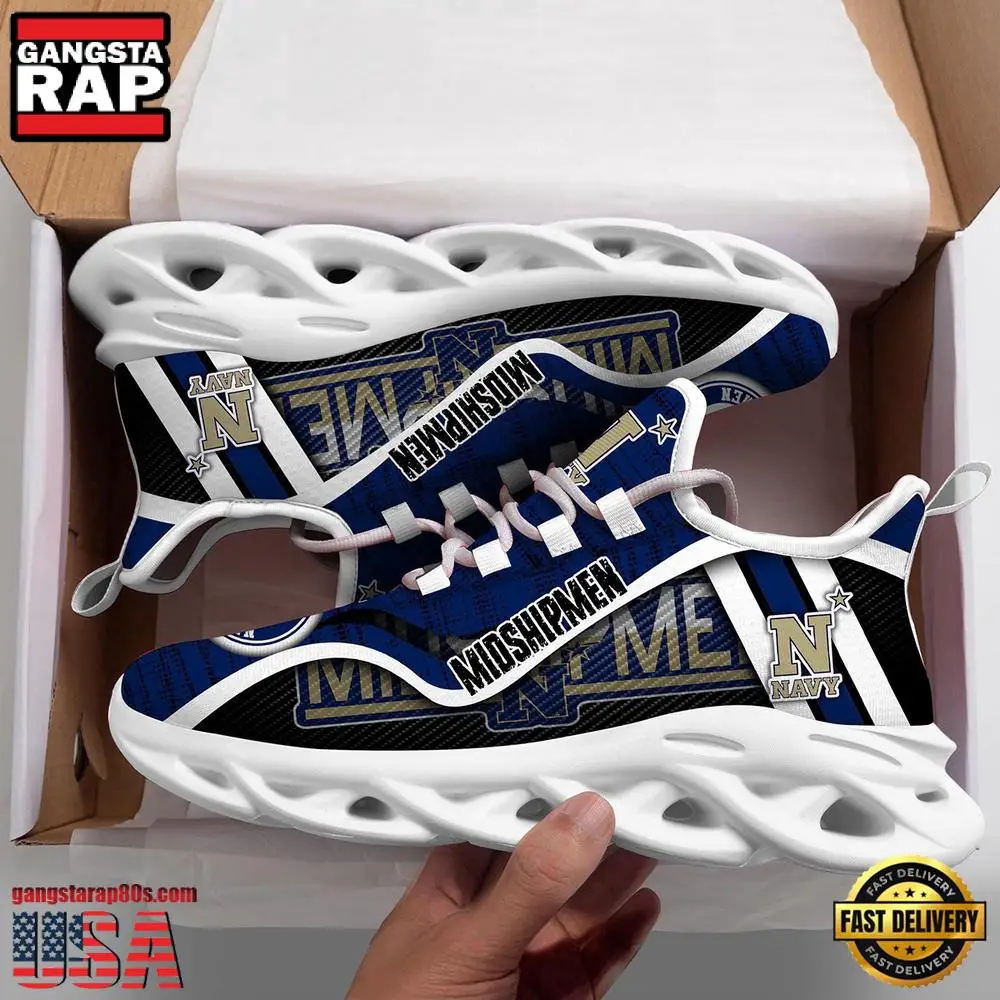 Navy Midshipmen NCAA Clunky Air Max Shoes Air Cushion Sneakers Navy Midshipmen NCAA Clunky Air Max Shoes Air Cushion Sneakers - Image 1