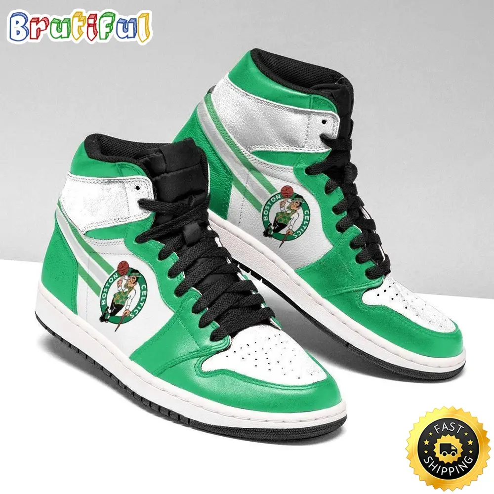 NBA Boston Celtics Green White Air Jordan 1 High Sneakers NBA Boston Celtics Green White Air Jordan 1 High Sneakers - Image 1