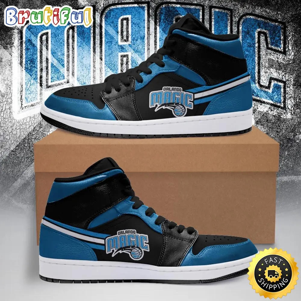 NBA Orlando Magic Blue Black Air Jordan 1 High Sneakers