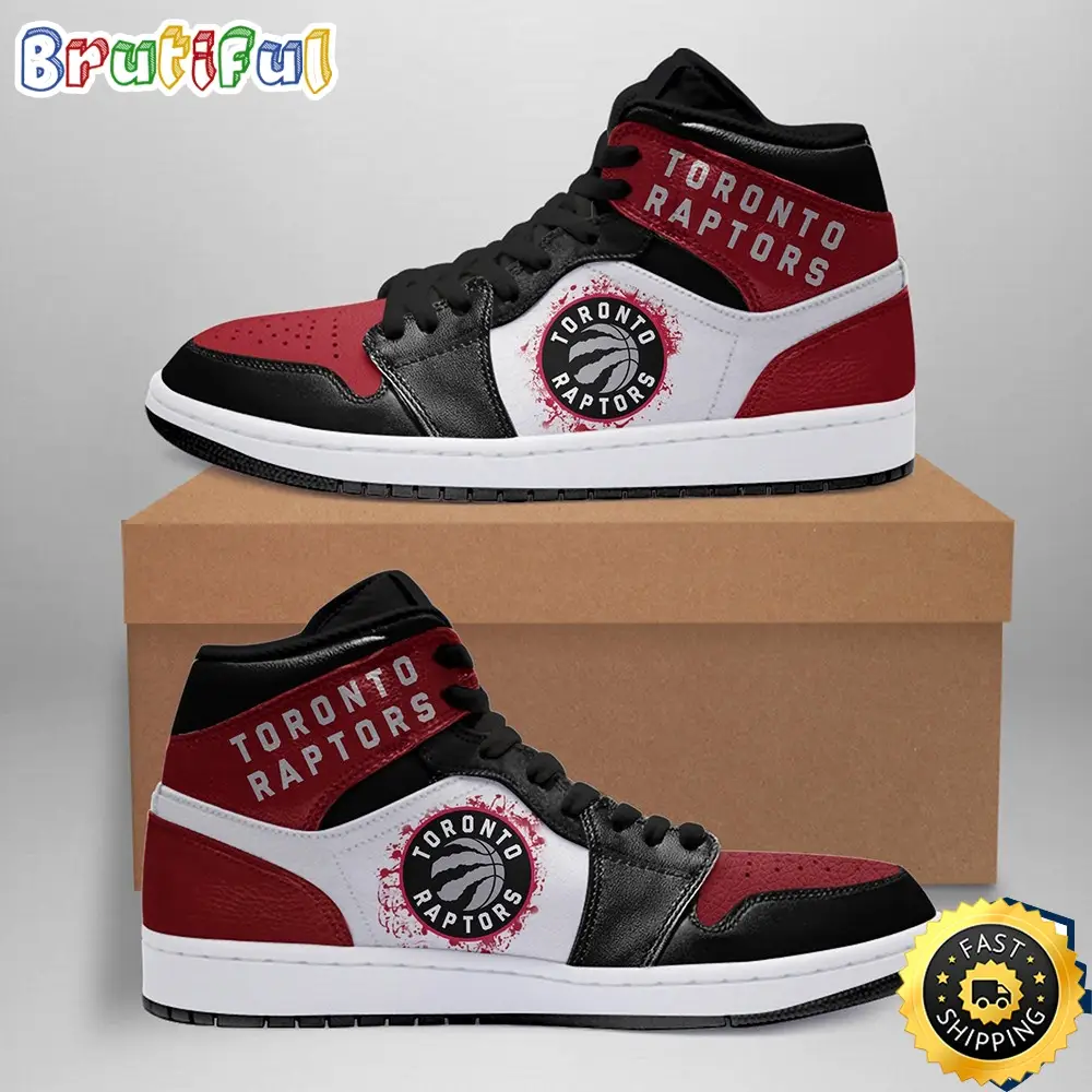NBA Toronto Raptors Red Black Air Jordan 1 High Sneakers Classic Air Jordan Sneakers NBA Toronto Raptors Red Black Air Jordan 1 High Sneakers Classic Air Jordan Sneakers - Image 1
