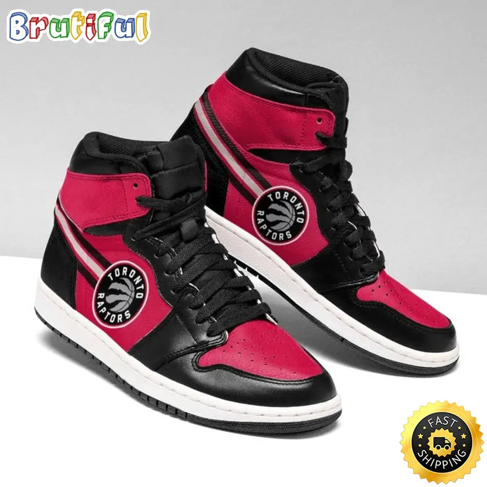 NBA Toronto Raptors Red Black Air Jordan 1 High Sneakers NBA Toronto Raptors Red Black Air Jordan 1 High Sneakers - Image 1
